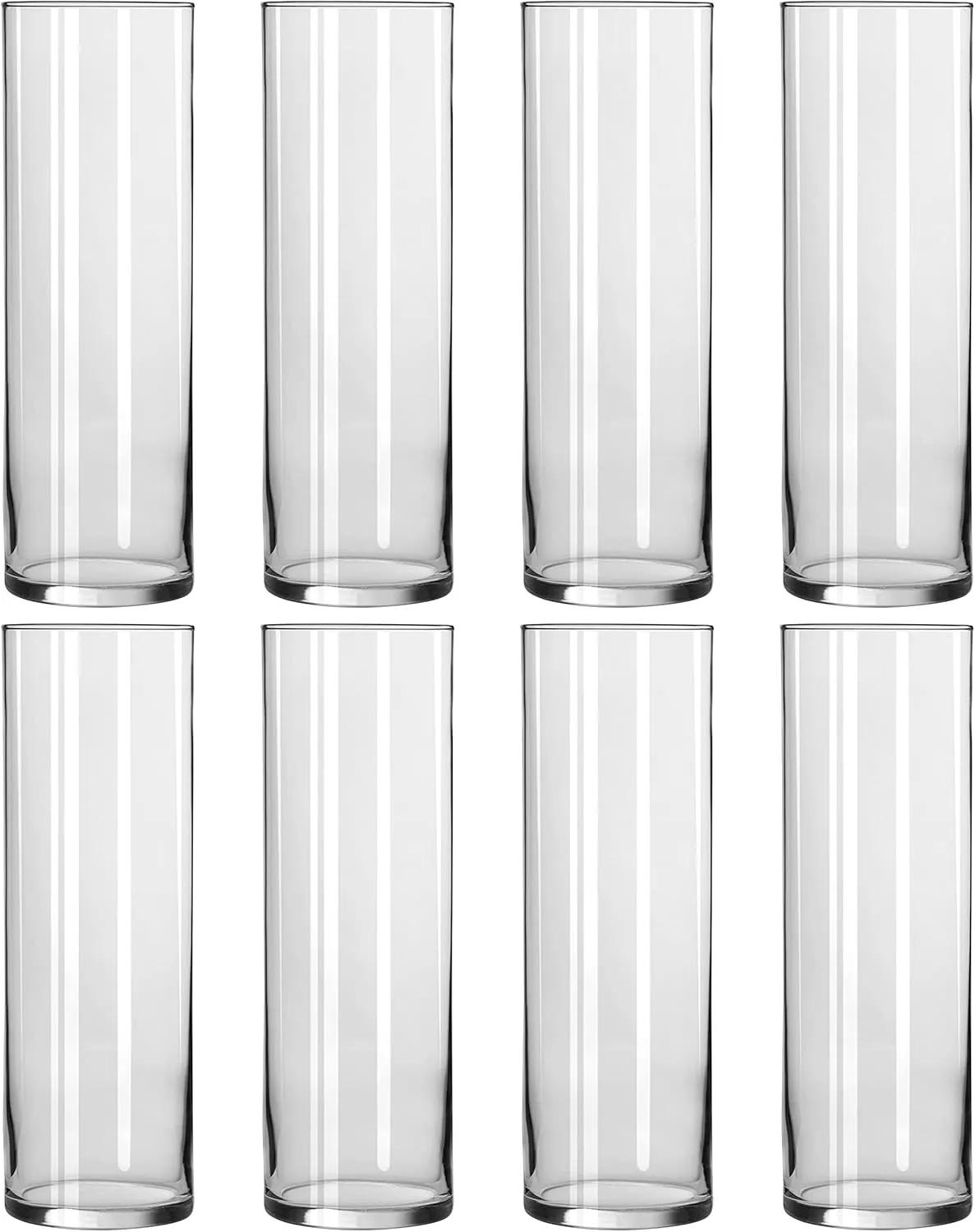 10.5” Cylinder Glass Vase by Ashland - Decorative Vase for Weddings, Parties, and Home Décor - Bulk 8 Pack
