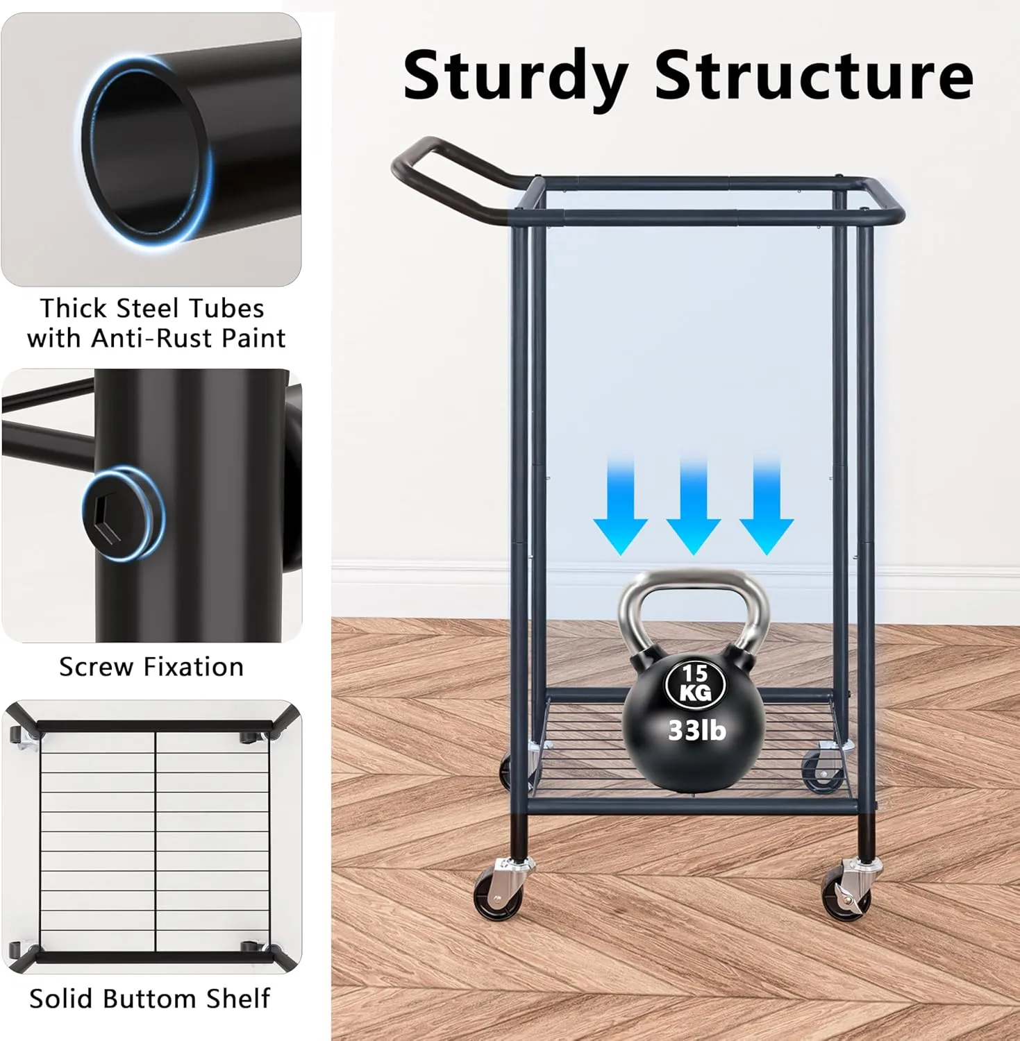 110L Laundry Basket with Wheels, Rolling Laundry Hamper with Metal Frame and Removable Bag, Dirty Clothes Hampers for Bedroom, Bathroom, Dorm Room, Black