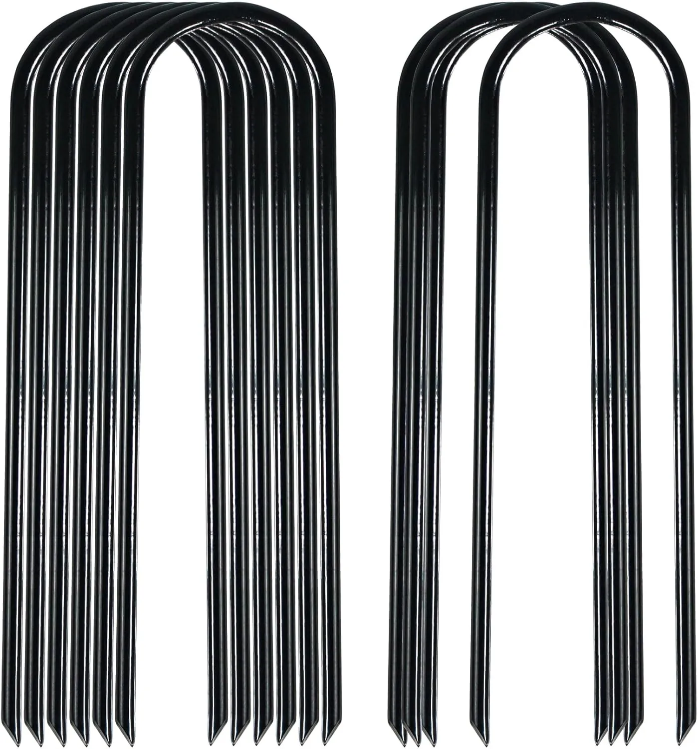 12 Inch Heavy Duty Trampolines Wind Stakes Garden Stakes U-Shaped High Wind Steel Staples for Garden Landscaping, Tents, Soccer Goals (12)