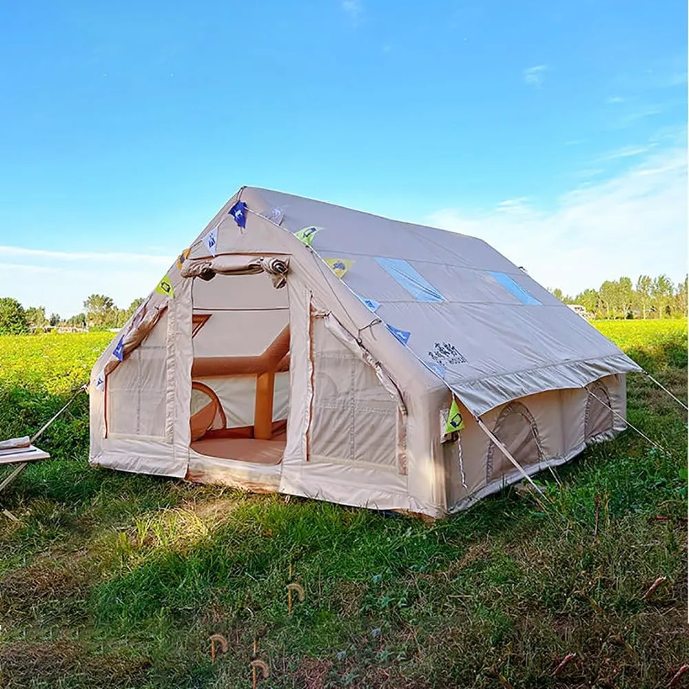 12㎡ Large Space Inflatable Tent, Outdoor Camping Quick and Easy-to-Build Cabin, Portable Rainproof Inflatable Cabin