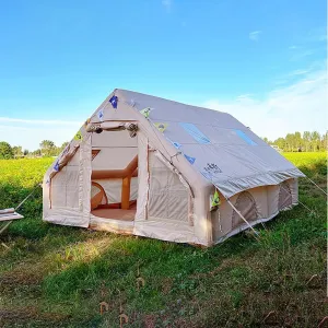 12㎡ Large Space Inflatable Tent, Outdoor Camping Quick and Easy-to-Build Cabin, Portable Rainproof Inflatable Cabin