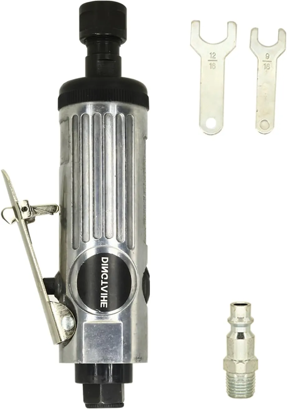 1/4Inch Air Die Grinder, Straight Grinder, Pneumatic Air Die Grinder Heavy Duty Industrial Polisher Grinding Cleaning Tool