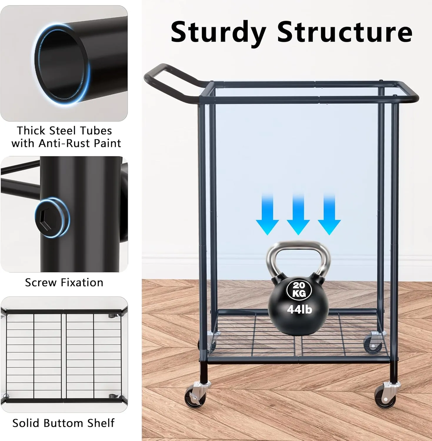 150L Laundry Basket with Wheels, Rolling Laundry Hamper 2 section with Metal Frame and Removable Bag, Dirty Clothes Hampers for Bedroom, Bathroom, Dorm, Black