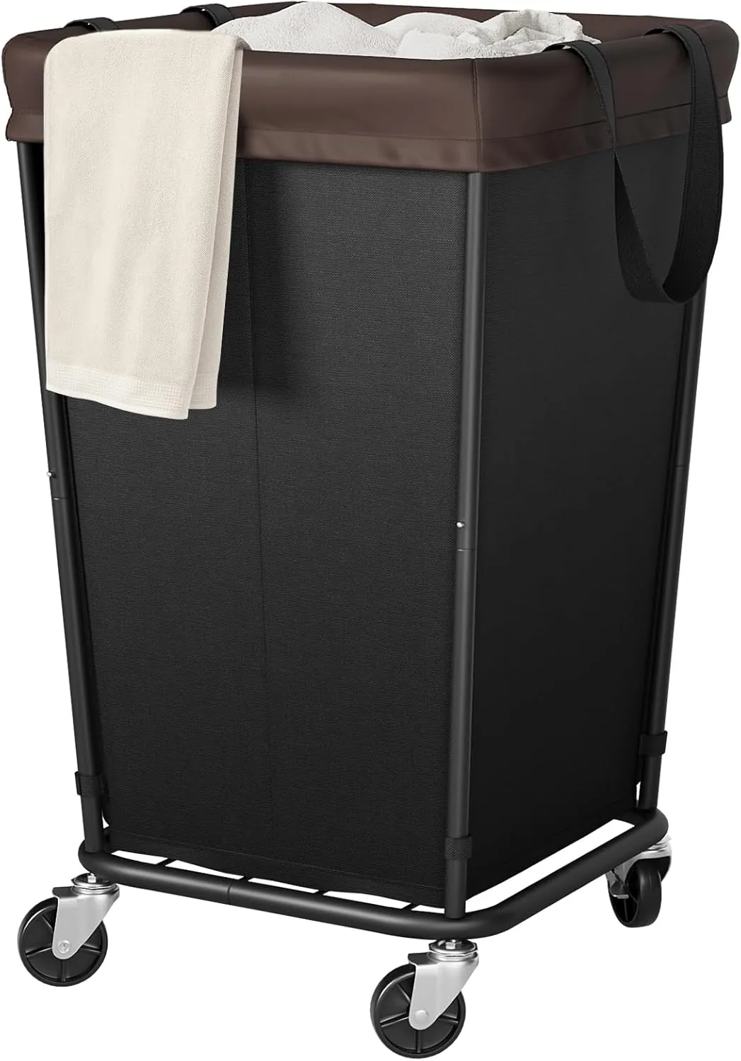 160L Laundry Basket with Wheels, 2-Section Rolling Hamper for Laundry, Large Laundry Hamper with Wheels, Rolling Laundry Basket Clothes Hamper for Home, Bathrooms and Dorm(Black)