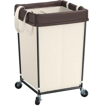160L Laundry Hamper with Wheels, 2 Section Large Rolling Laundry Basket Bag with Wheels, Clothes Hamper Cart for Laundry, Bedroom, Bathroom and Dorm