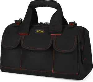 17-inch Heavy Duty Tote Bag With Wide Mouth For Tool Storage, Carrier and Organizer,Tools Bag for Men, Wide Mouth Tool Bag With Inside Pockets (17 Inch)