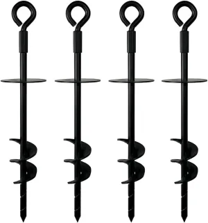 18 Inches Ground Anchors Screw in, 4Pcs Heavy Duty Trampoline Anchors for Swing Sets, Sheds, Tents, Canopies, Mobile Home