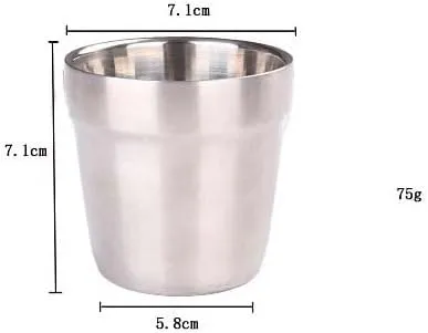 180ml Outdoor 304 Stainless Steel Coffee Cup Camping Portable Double Layer Water Cup(2PCS)