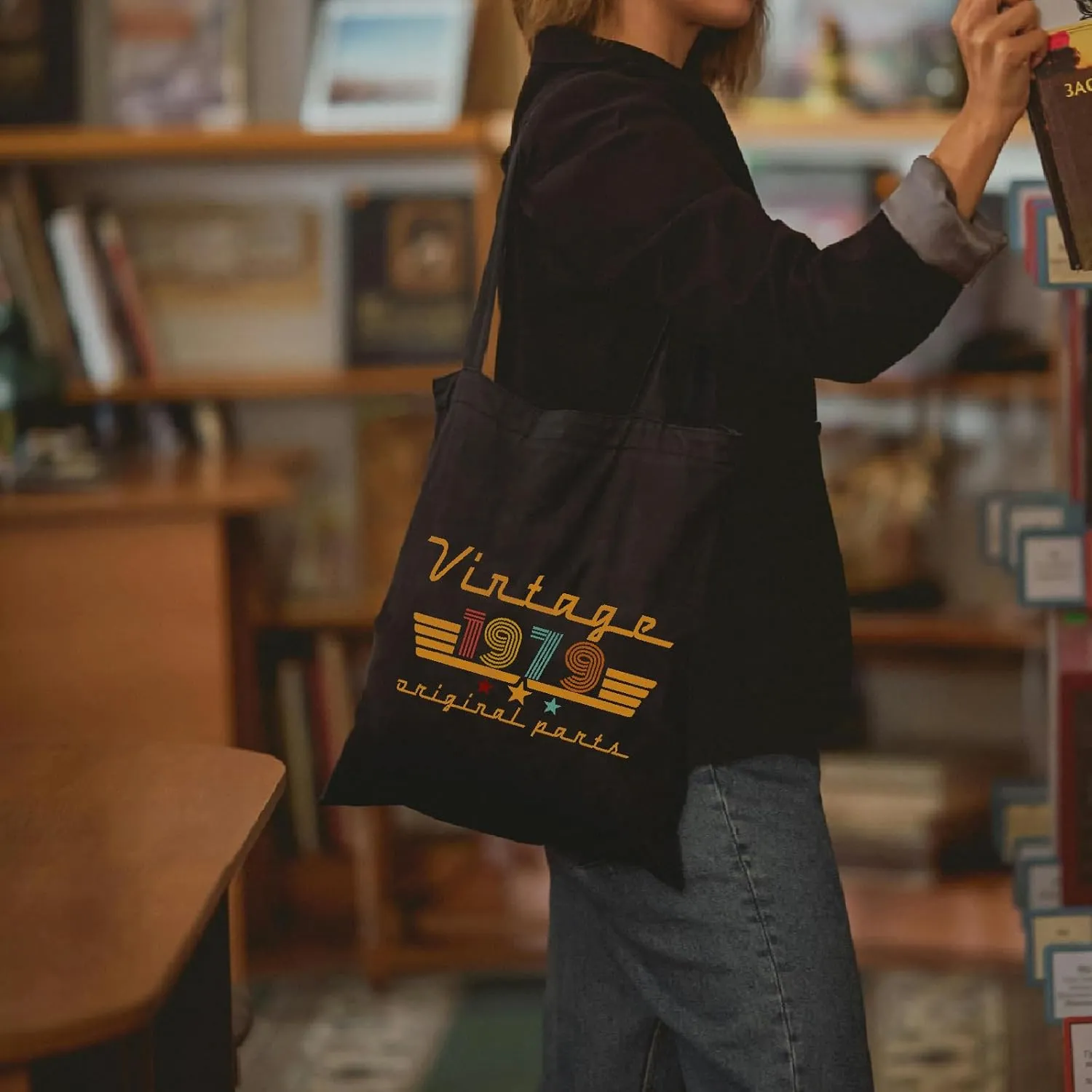 1970 1971 1972 1973 1974 1975 1976 1977 1978 1979 Birthday Gifts for Women, Reusable Canvas Tote Bag for Traveling