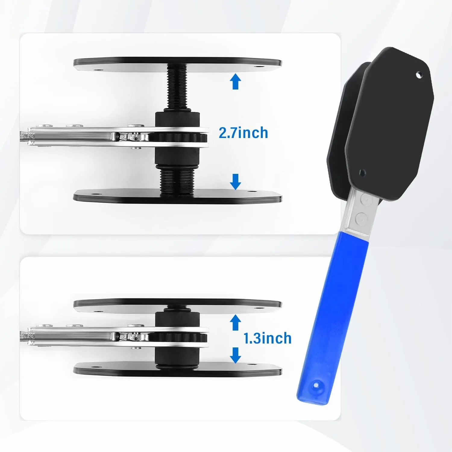 1PC Brake Caliper Compression Tool 2PCS Caliper Hanger,360° Swing Brake Caliper Tool for Brake Pad Replacement,Heavy Caliper Piston Compressor Tool Car Tools for Vehicles ( 2 Caliper Hangers/Blue)