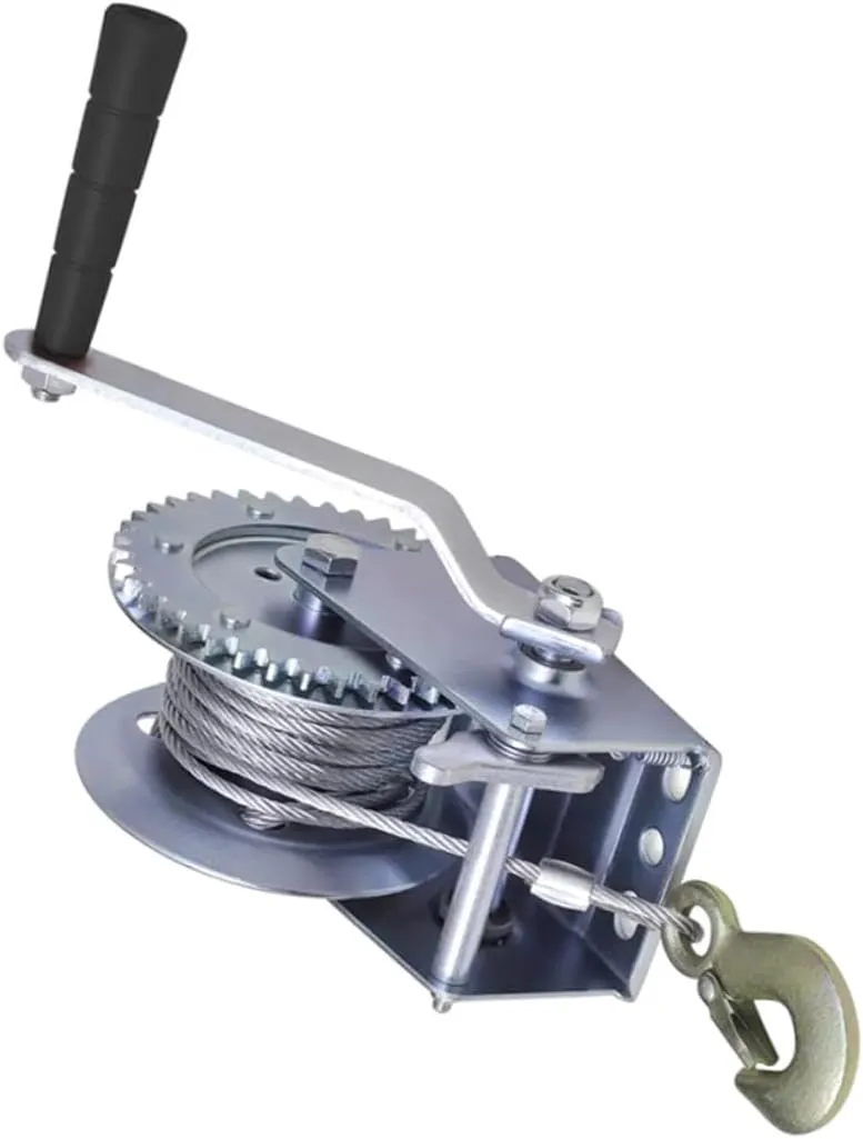 1pc Hand Winch with Wire Rope Hauling Tool for Vehicle Trailer Towing Heavy Duty Winch for Boats Hand Crank Cable