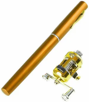 1PC Pen Fishing Pole Mini Pocket Fishing Rod Portable Telescopic Pocket Fishing Pole Fishing Accessory (Red),Fishing Gear