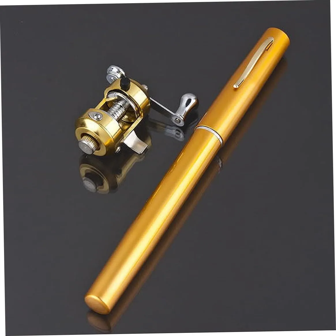 1PC Pen Fishing Pole Mini Pocket Fishing Rod Portable Telescopic Pocket Fishing Pole Fishing Accessory (Red),Fishing Gear