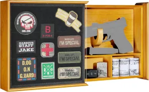 1TG Concealment Furniture, Concealment Shelf Wall Mounted Hidden Storage Box Compartment Furniture Hidden Shelf Wooden Picture Photo Frame with Patches Display Panel(Yellow Brown)