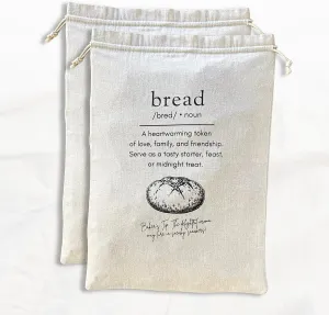 2 Pack Bread Bags for Homemade Bread - Reusable Cotton Bakery Bag For Sourdough Bagel & Cookie Storage - XL Size 20" x 14" - Plastic Lined