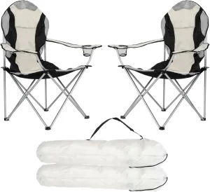 2 Pack Camping Chairs for Adults,Heavy Duty Lawn Chairs with Cup Holder and Carry Bag,Portable Camp Chair Lightweight Foldable Outdoor Chair Collapsible Chair for Tailgates, Beach, Sports,Black 2 Pcs