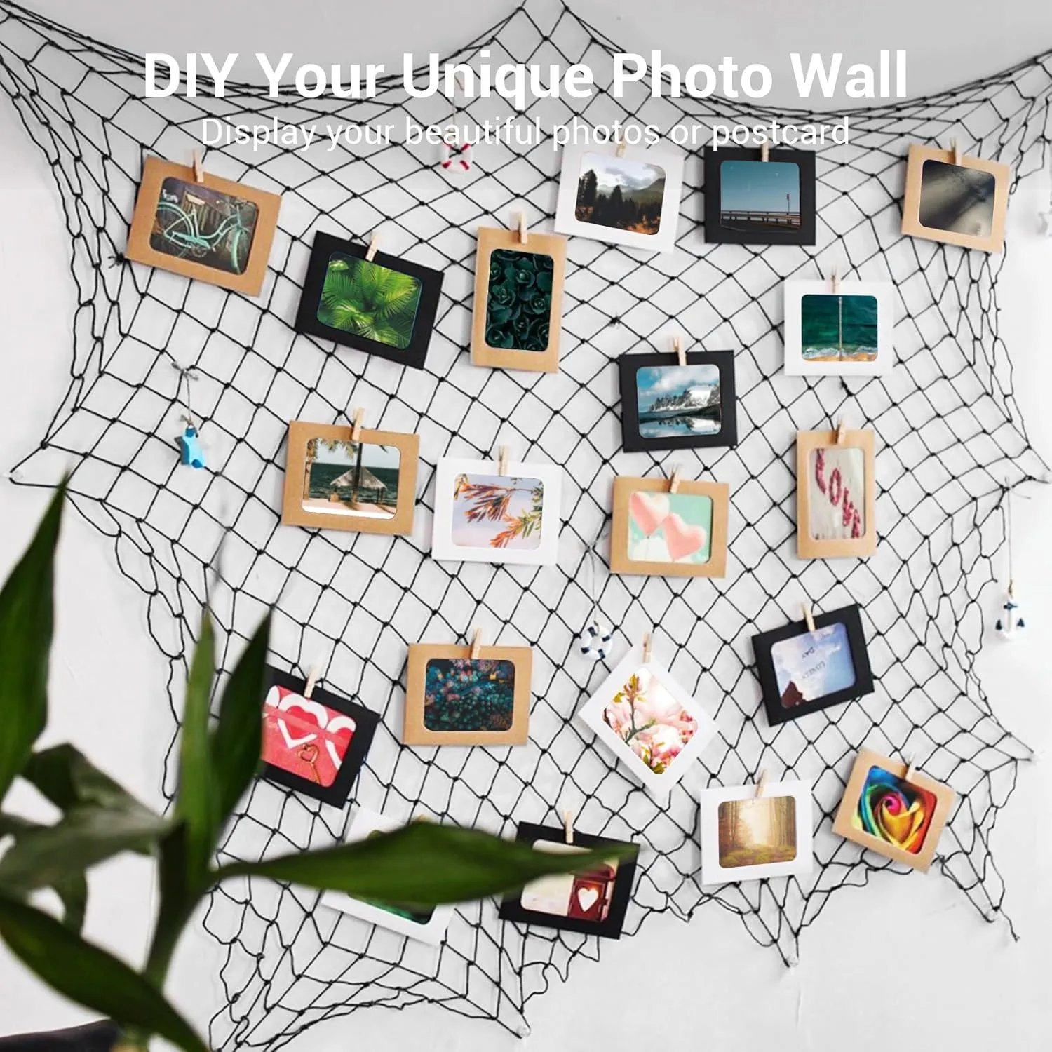 2 Pack Fish Net Decorations, 80x40 Inch Black Fishing Net Decor for Pirate Under The Sea Beach Theme Party, 3mm Thick Natural Cotton Versatile Nautical Netting for Party Wall Table Ceiling Decor