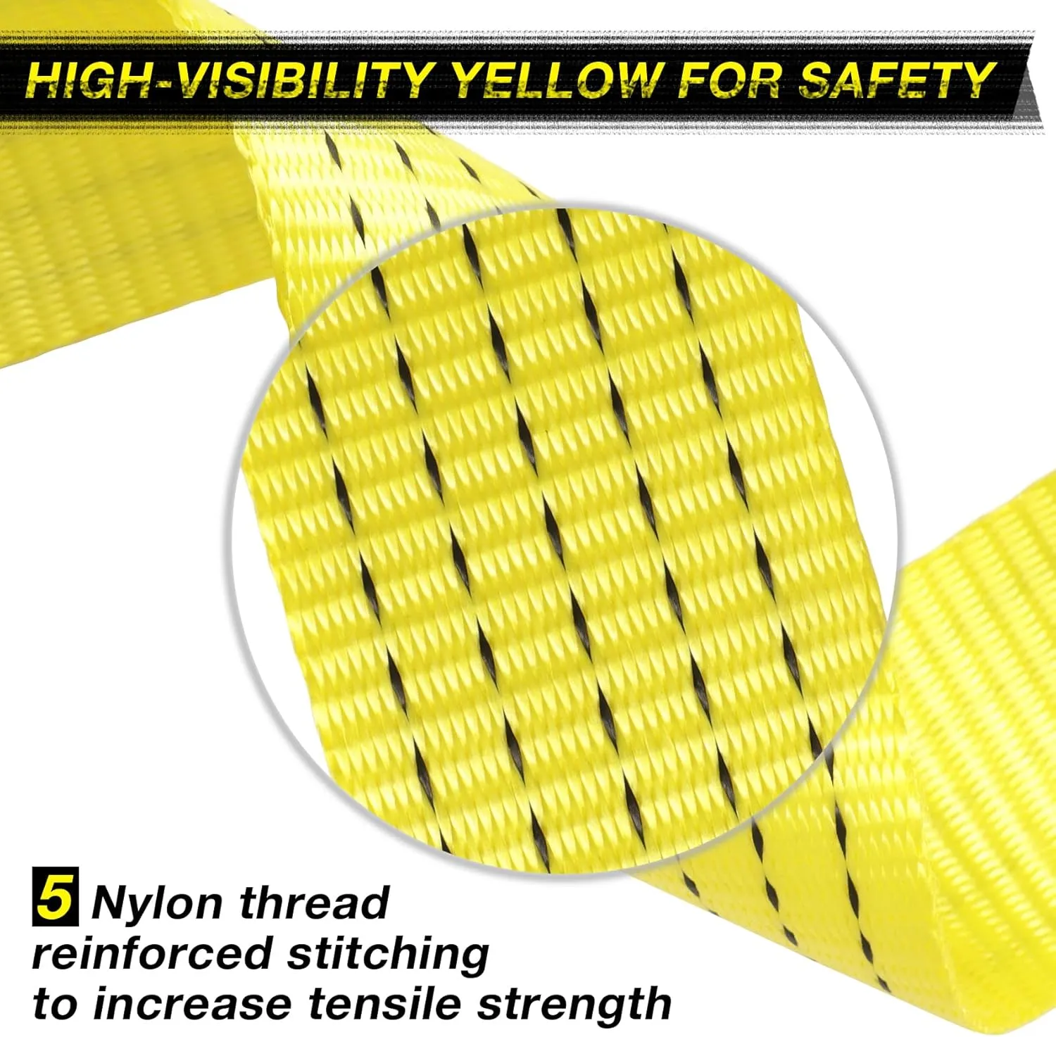 2 PCS Heavy Duty Tow Strap with Hooks, 2" x 20ft Recovery Tow Strap with Hooks 15000 lbs Tree Saver Strap Nylon Towing Rope for ATV, Trucks, Car, Vehicles, Roadside Emergency