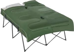 2-Person Folding Camping Cot Portable Outdoor Bed Set with Sleeping Bag, Inflatable Air Mattress, Comfort Pillows and Carry Bag, Soft and Comfortable for Outdoor Travel Camp Beach Vacation