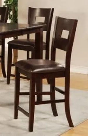 2 Piece Poundex Faux Leather Counter Height Chairs