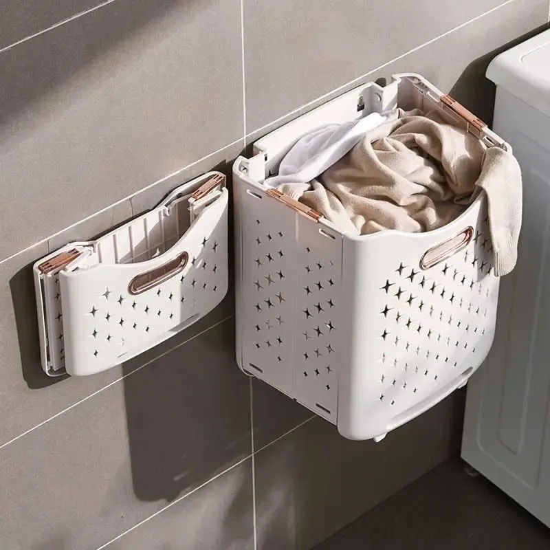 2 Tier Laundry Baskets With Wheels - Movable, Foldable Laundry Sorter Bucket