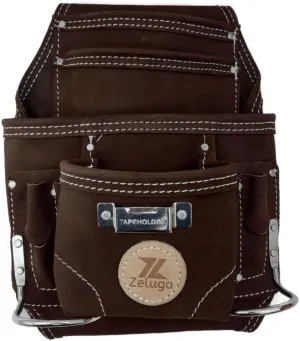 20-114 10 Pocket Rigger Heavy Duty Suede Leather Tool Bag, Brown