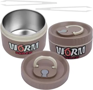 2Pcs Live Bait Storage,Fishing Bait Container, Stainless Steel Worm Storage Box, Nightcrawler Box, Bait Tank, Compact and Durable,Small and Portable, Keeps Bait Fresh and Alive
