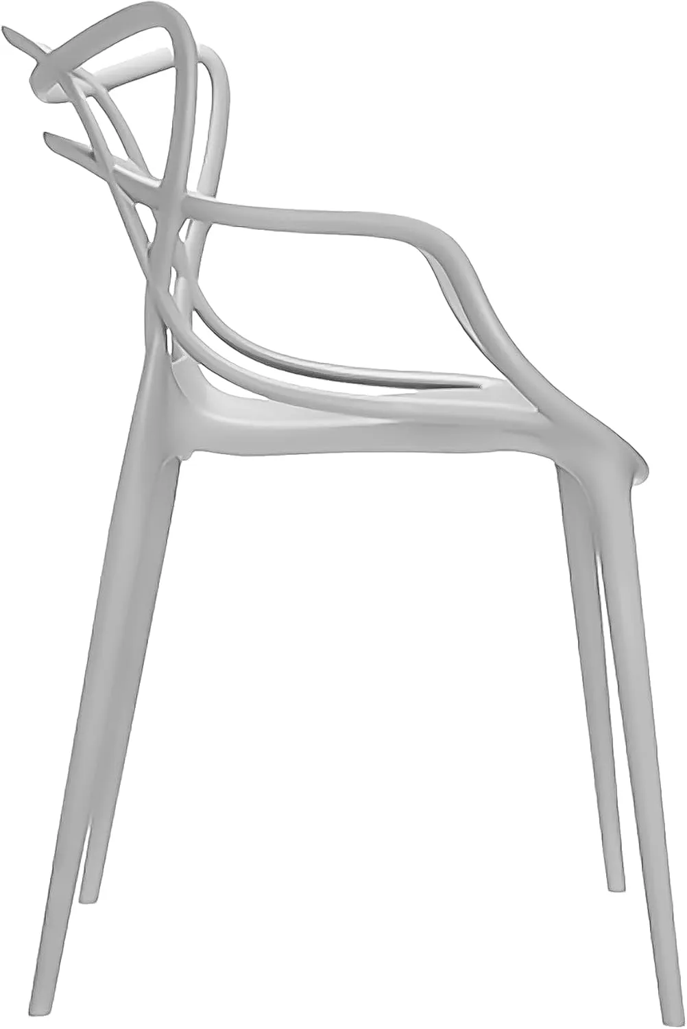 2xhome - Dining Room Chair - Grey - Modern Contemporary Designer Designed Popular Home Office Work Indoor Outdoor Armchair Living Family Room Kitchen