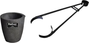#3-4 Kg Clay Graphite Foundry Crucible Kit w/ 26" Foundry Crucible Flask Tongs Gold Silver Metal Refining Casting Tool