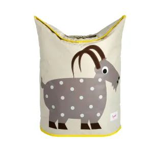 3 Sprouts Baby Laundry Basket for Nursery - Hamper with Handles/Lid, Large Storage Basket, Toy Bin, Room Decor - Kids Hamper, Baby Clothes Storage Organizer, Goat