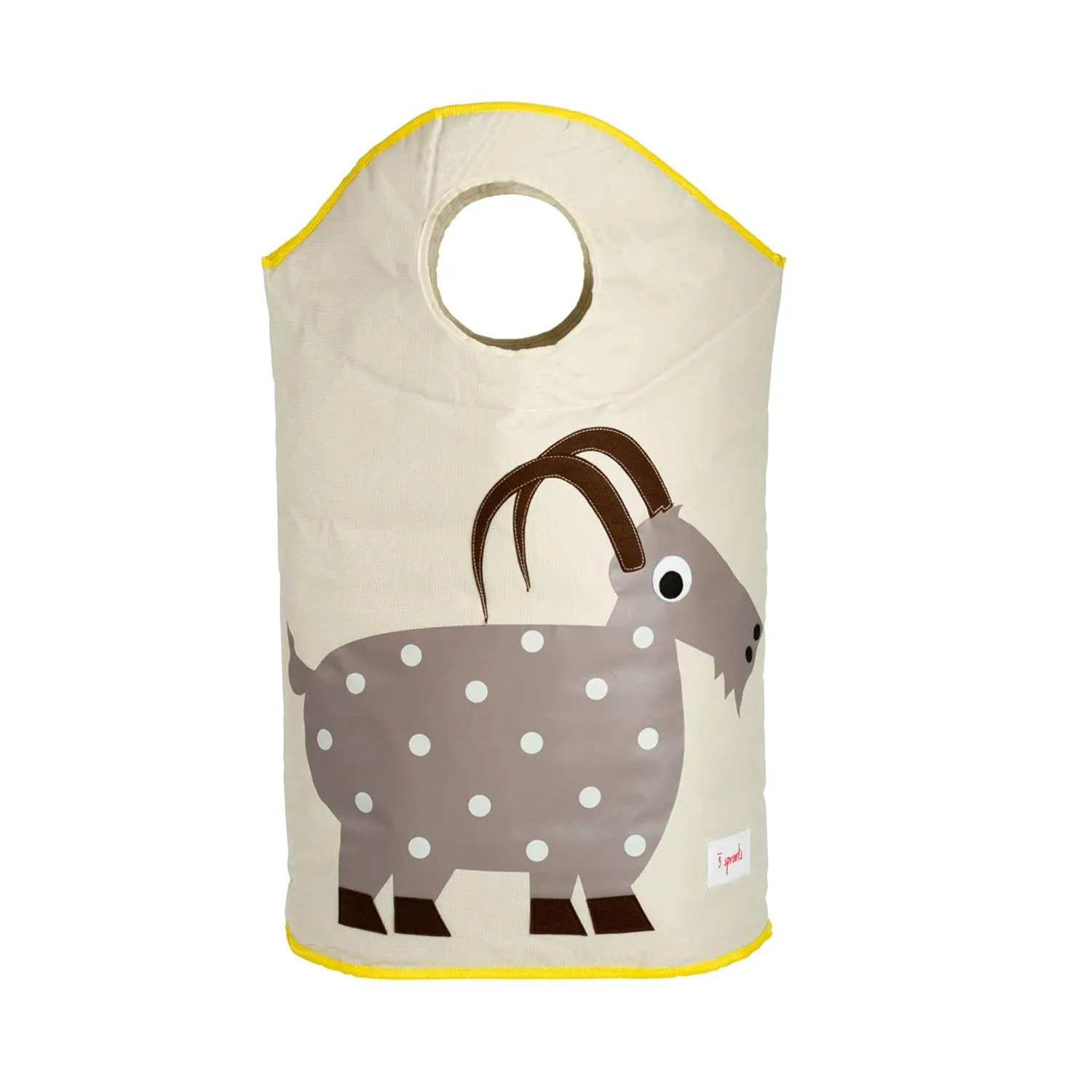 3 Sprouts Baby Laundry Basket for Nursery - Hamper with Handles/Lid, Large Storage Basket, Toy Bin, Room Decor - Kids Hamper, Baby Clothes Storage Organizer, Goat