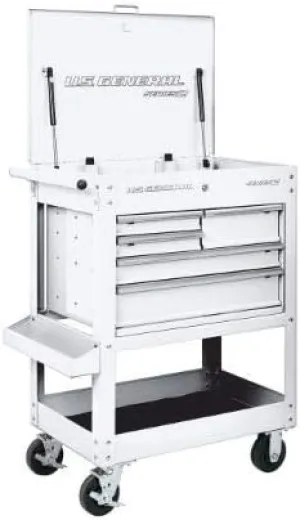 30 in. 5 Drawer Mechanic's Tool Cart Cabinet - White