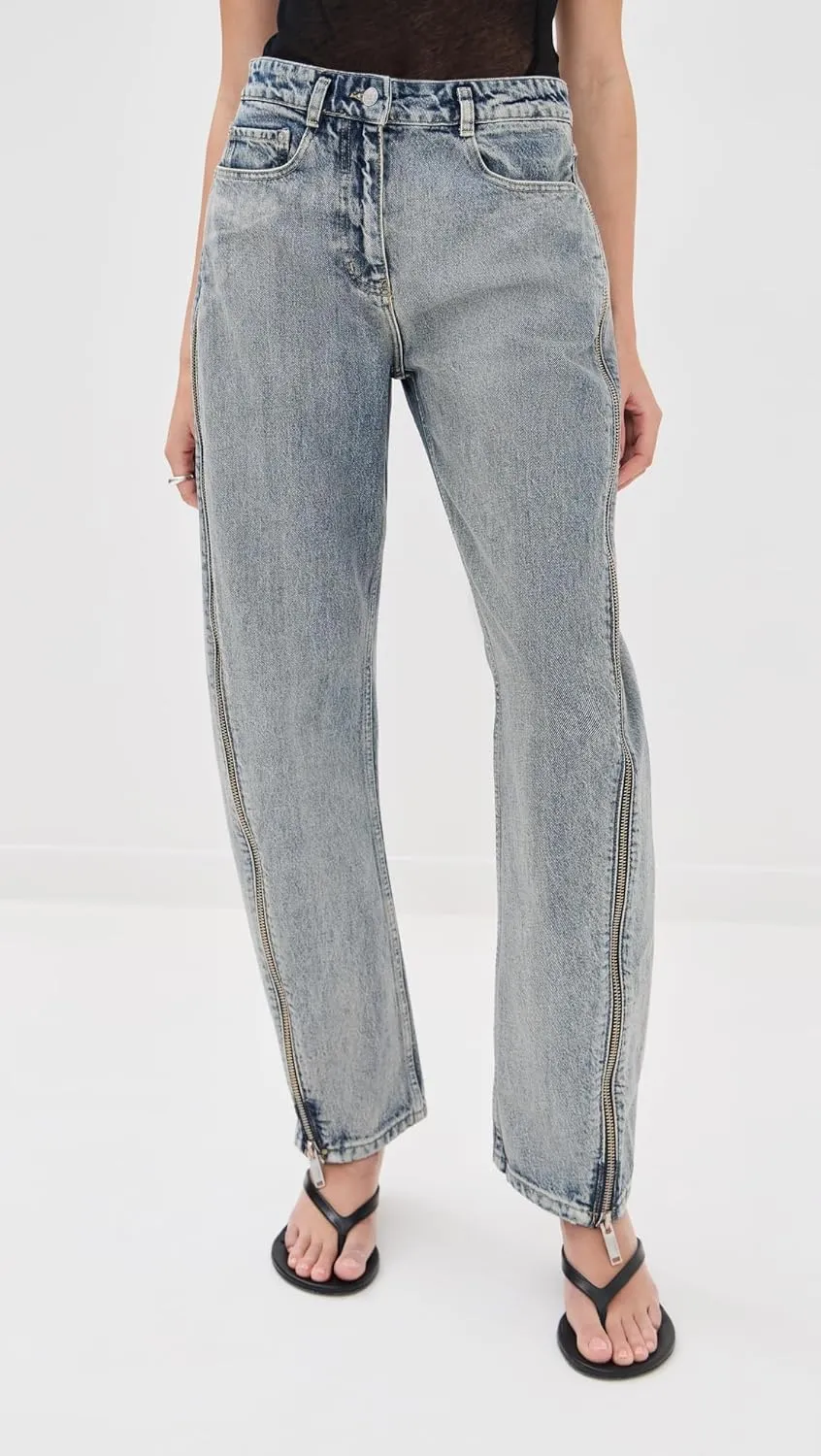 3.1 Phillip Lim Women's Denim Curve Pants with Zippers