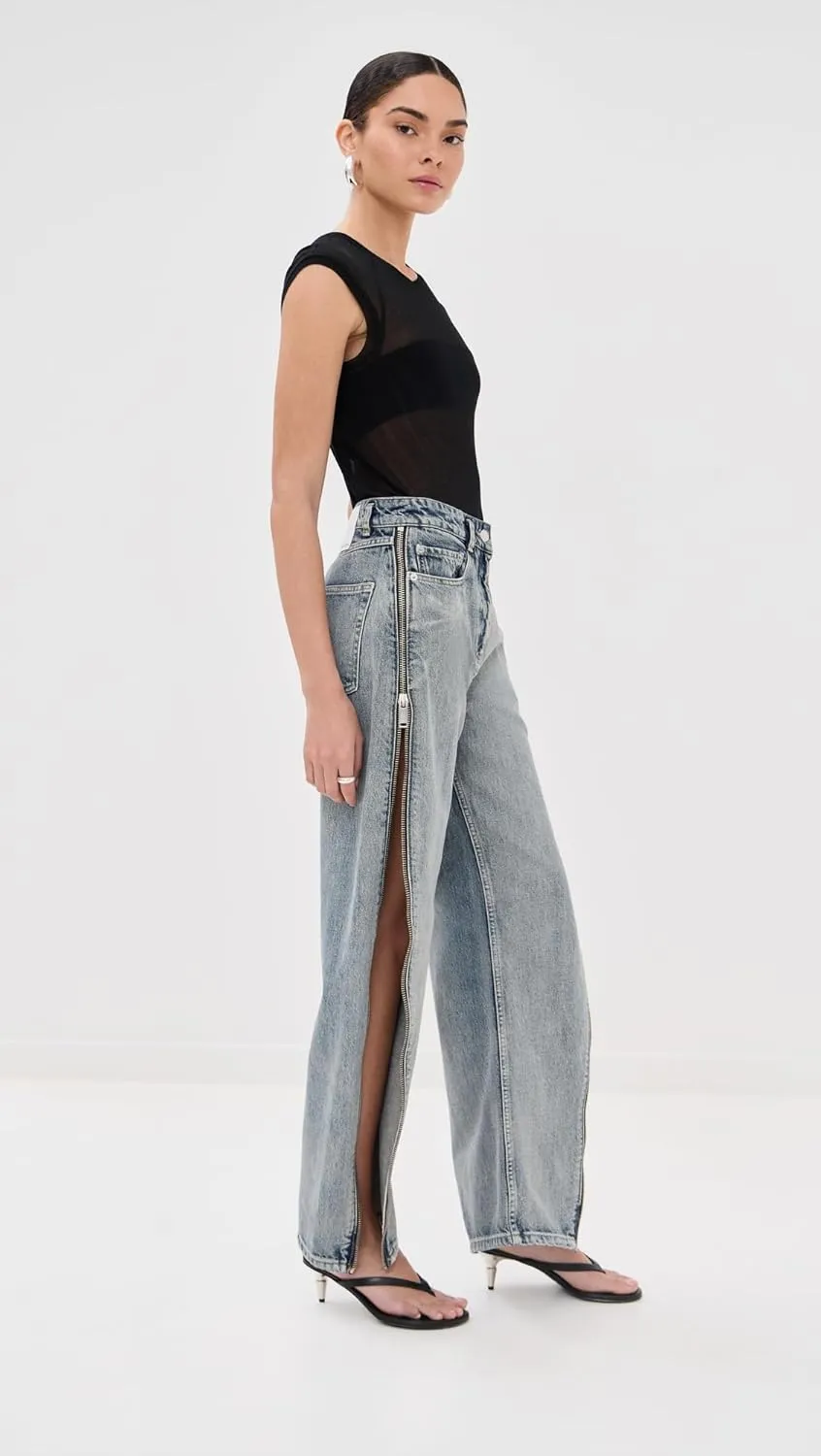 3.1 Phillip Lim Women's Denim Curve Pants with Zippers