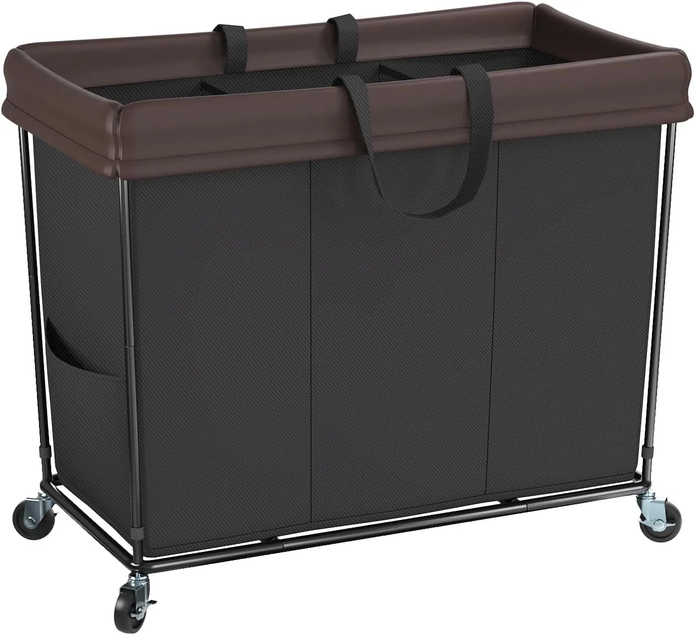 320L Laundry Hamper with Wheels, 3 Section Large Rolling Laundry Basket Bag with Wheels, Clothes Hamper Cart for Laundry, Bedroom, Bathroom and Dorm