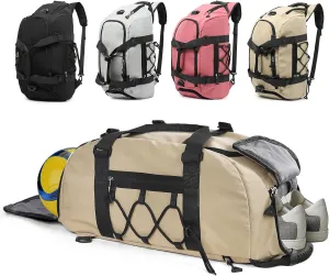 35L Khaki Mens Gym Bag with Shoe Compartment, Sports Duffle Bag for Men, Carry on Duffle Bags for Airplanes, Workout Bags for Gym Women, Weekender Overnight Duffle Backpack