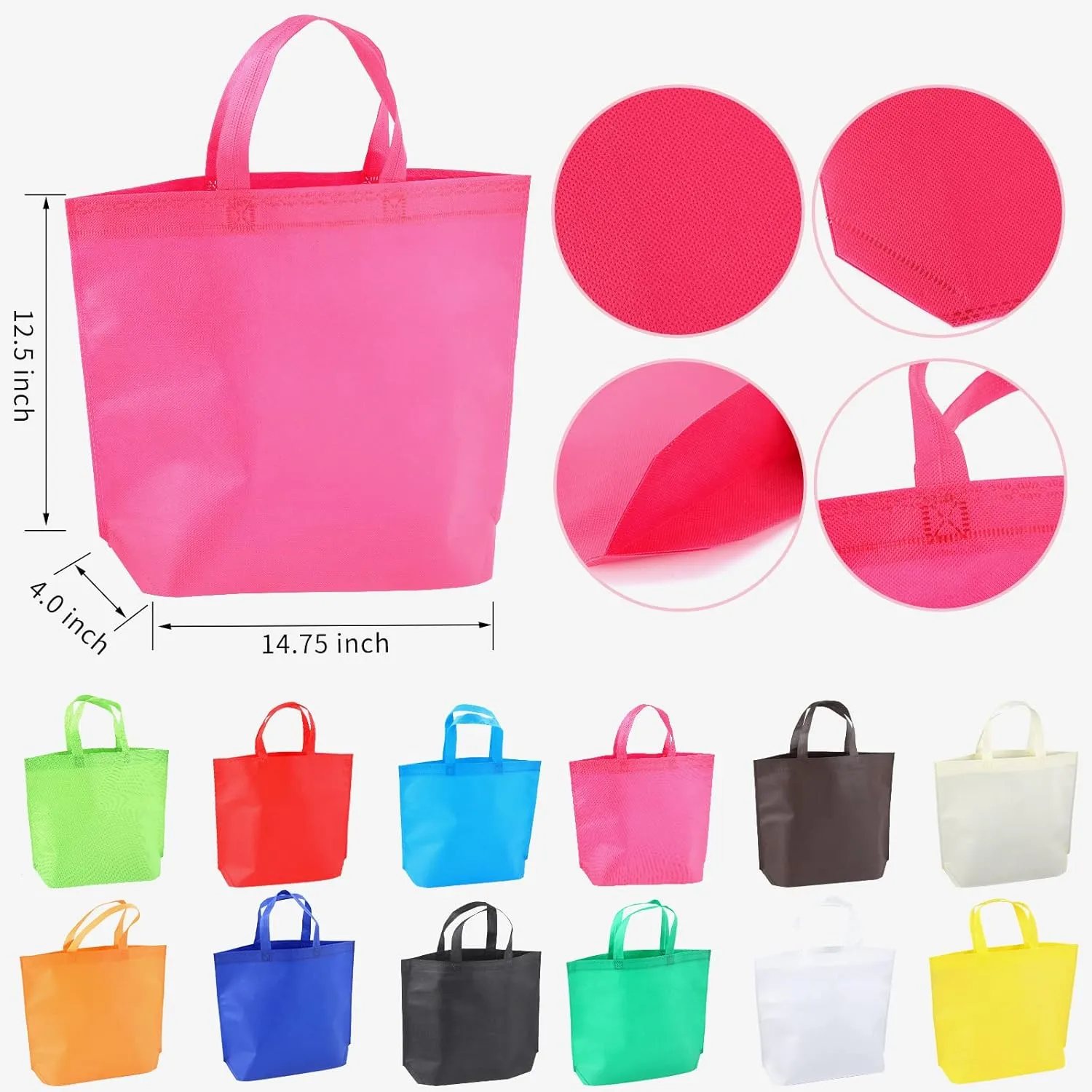36-Pack Tote Bags Multipurpose Reusable Grocery Bag (yellow Colo 36pack)