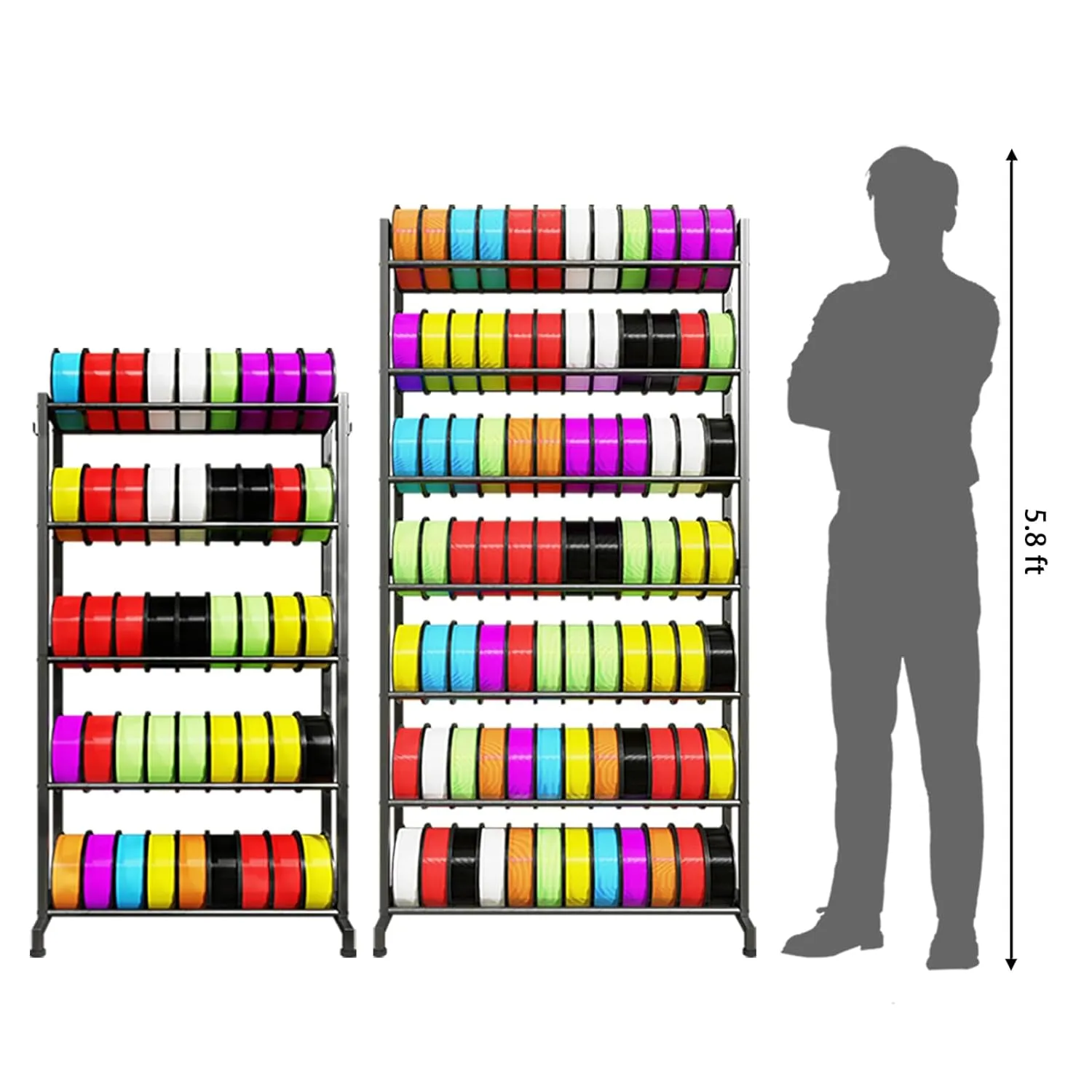 3D Printer Filament Rack, Heavy Duty Storage Shelves for 3D Printing Filaments, 5 Tier Large Capacity Filament Storage for 3D Printing Business