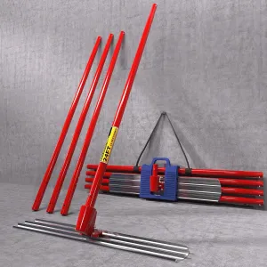48" x 8" Bull Float - Aluminum Magnesium Concrete Finishing Tool, Round End with 4 x 71" Handles (24FT) & Adjustable Bracket, Includes Carrying Plastic Tool Box
