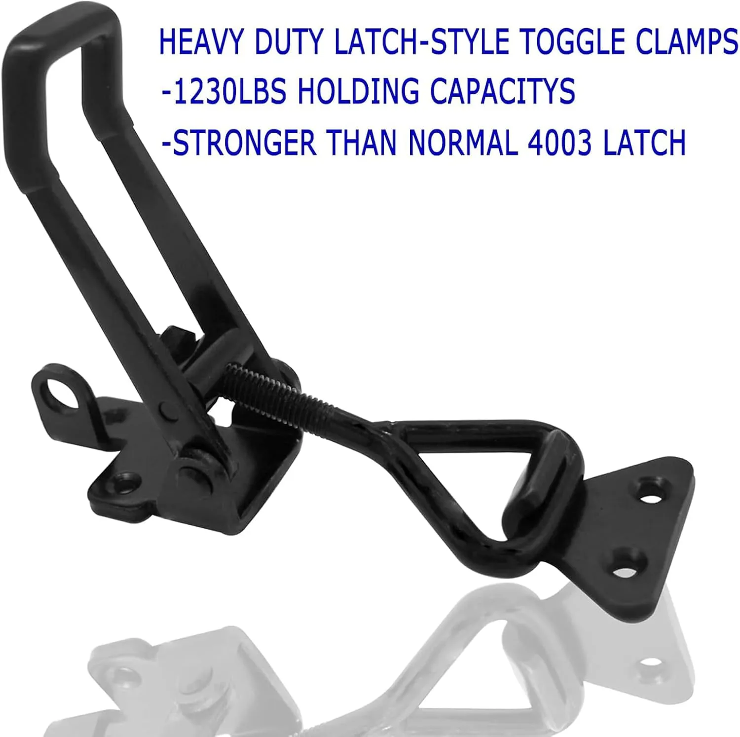 4Pack Heavy Duty Toggle Latch Clamp, 1320lbs 4003 Latch-Style Toggle Clamp with Lock Hook, Pull Action Latch with Catch Plate, Metal Quick Release Draw Latch for Trunk Jig Smoker Door Tool Boxes