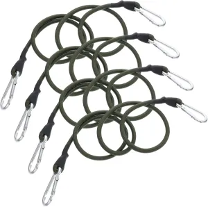 4pcs Luggage Binding Rope Camping Rope Cord Elastic Binding Rope Climbing Cord Outdoor Tent Rope Camping Handing Rope Hiking Bag Rope Outdoor Bungee Cord Olive Green Aluminum Alloy