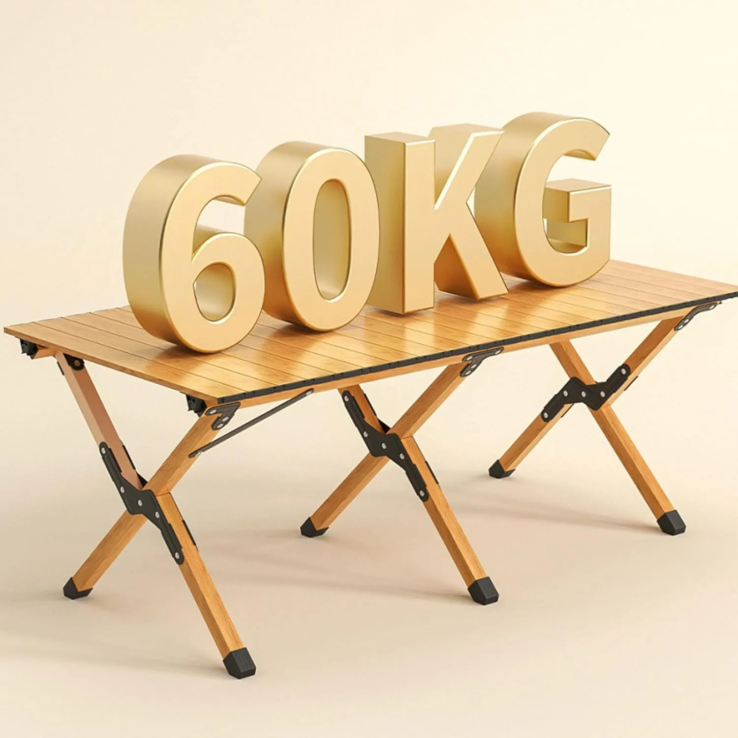 5-PCS Folding Camping Table Chairs Portable Outdoor Lawn Chairs and Aluminum Roll-up Table with Carrying Bag, Lightweight Picnic Table and Chairs for Patio Garden BBQ