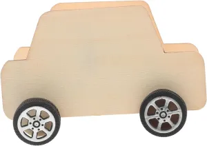5pcs Wooden Car Shape Piggy Bank Unfinished Storage Case for Boy Girl Creative Craft Toy to Imagination Design for Painting and Decorating