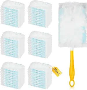 60 Count Dusters Refill for Cleaning, 180 Degree Heavy Duty Duster Replacement Head for Swiffer, Dusting Furniture, Blinds, Ceiling Fans, Helps Remove Allergens