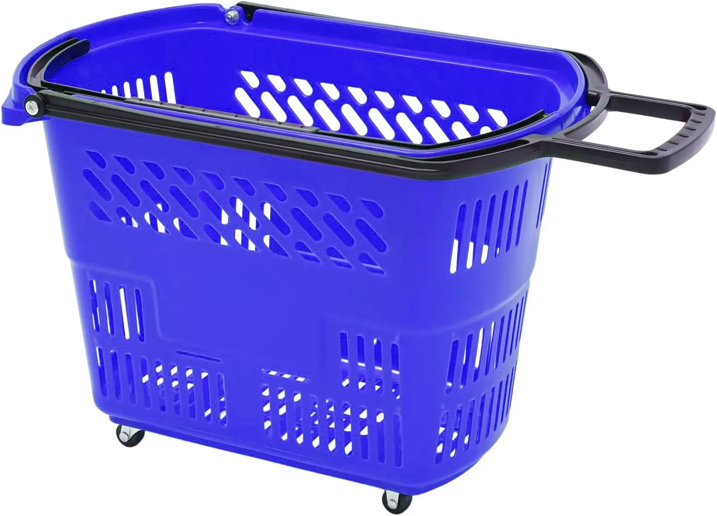 6PCS 35L Shopping Carts for Groceries, Rolling Shopping Basket w/Wheels & Handle, Plastic Shopping Cart Retail Shopping Baskets Carts Grocery Baskets Portable Shopping Basket for Retail Store