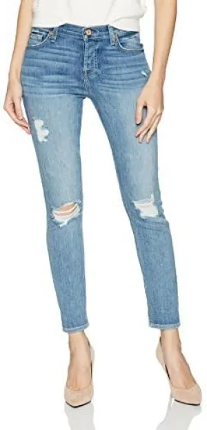 7 For All Mankind Women's Destroyed Josefina Boyfriend Mid Rise Jeans