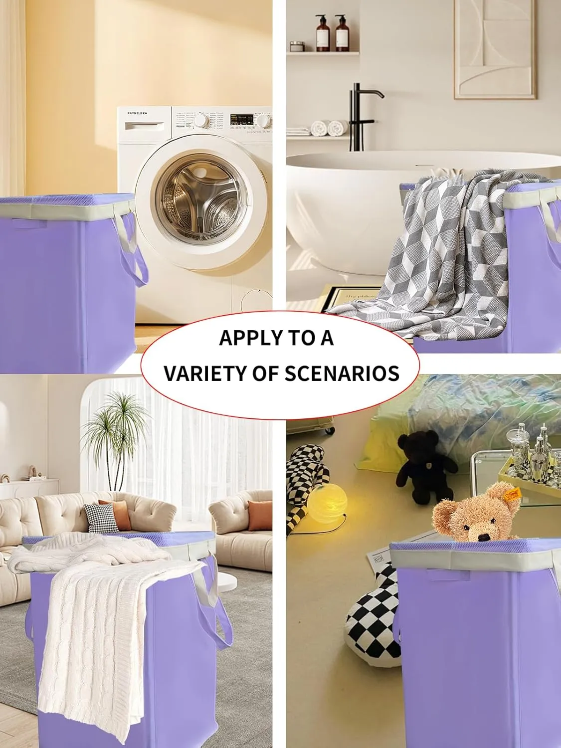 75L Collapsible Tall Laundry Hamper, Laundry Basket with Wheels with Removable Wash Bag Waterproof Clothes Hamper, Narrow Corner Clothes Bins with Handles for Bathroom