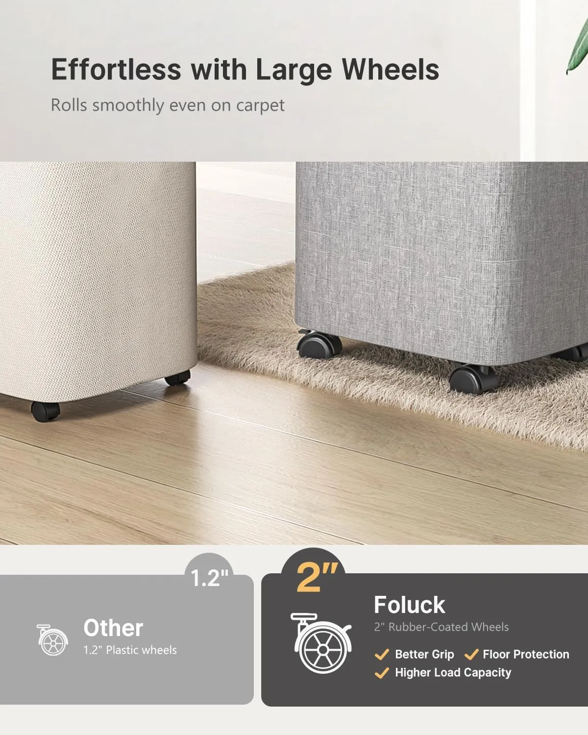 75L Laundry Hamper with Wheels, Rolling Laundry Basket with Lid and 2-Inch Silent Wheels, Collapsible Tall Clothes Hamper with Bamboo Handles for Clothes Toys in Dorm Bedroom Bathroom, Grey