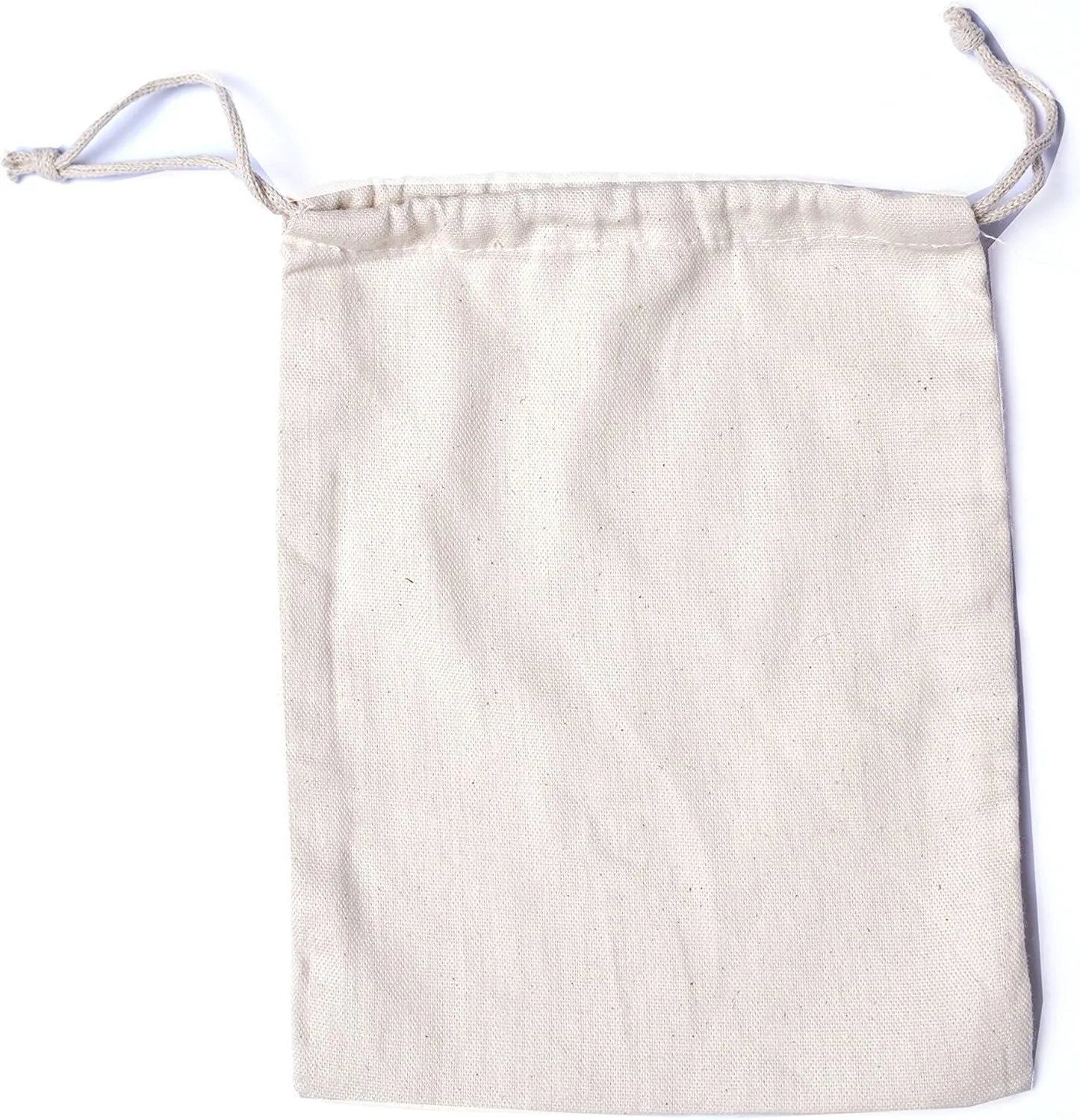 8"x10" Reusable Eco Friendly 100% Cotton Double Drawstring Muslin Bags "Premium Quality" (Natural Color)- Set of 100