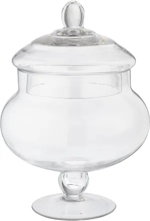 9" Glass Apothecary Jar Ashland - Glass Storage Container for Bathroom, Home Décor, Kitchen - 1 Pack